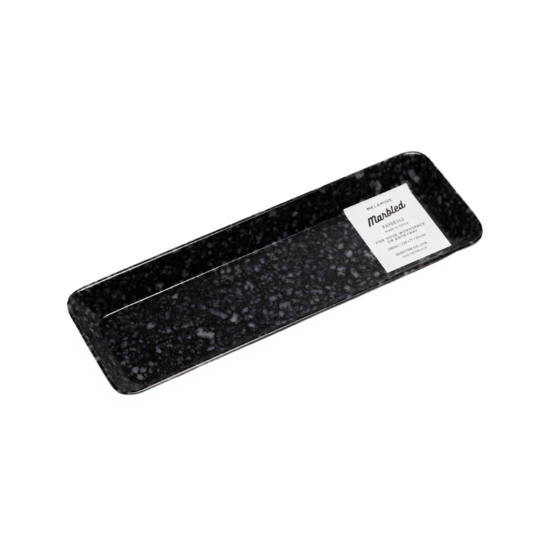 Black Marbled Melamine Tray